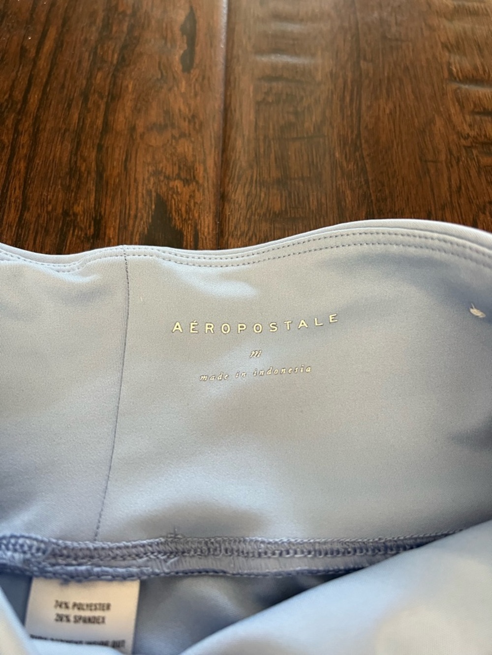 Aeropostale Light Blue Crossover Waist Bike Shorts - Picture 2 of 3